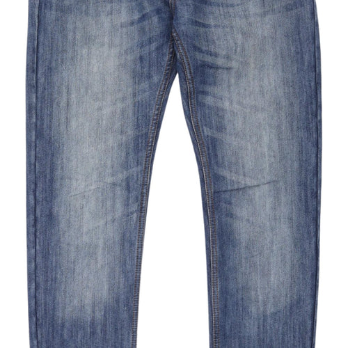 Denim Co. Men's Blue Slim Fit Straight Jeans