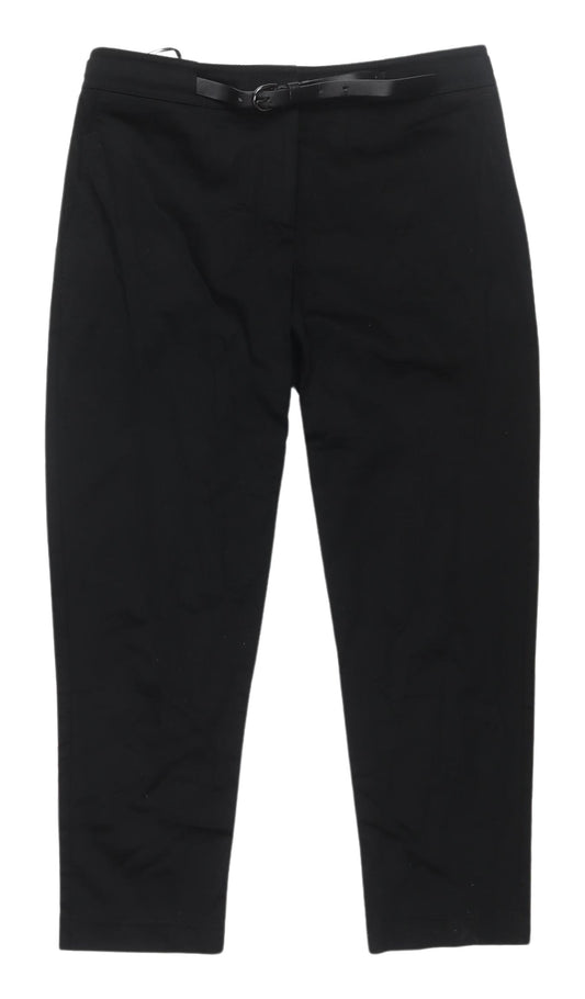 Oasis Women's Black Cropped Trousers Size 10