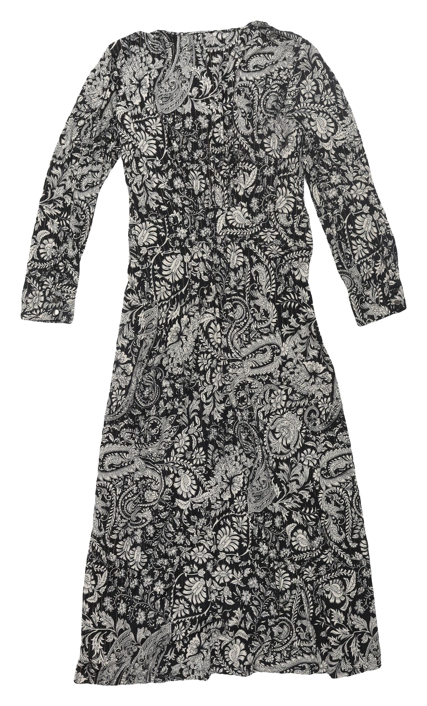 K Design Women's Black Paisley A-Line Midi Dress