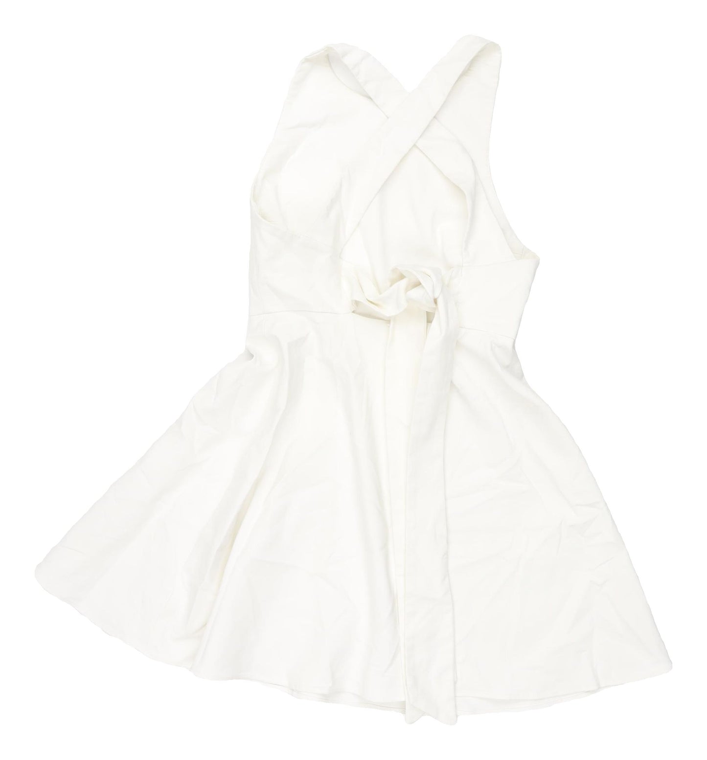 Zara Women’s White Fit & Flare Halter Dress Size 8