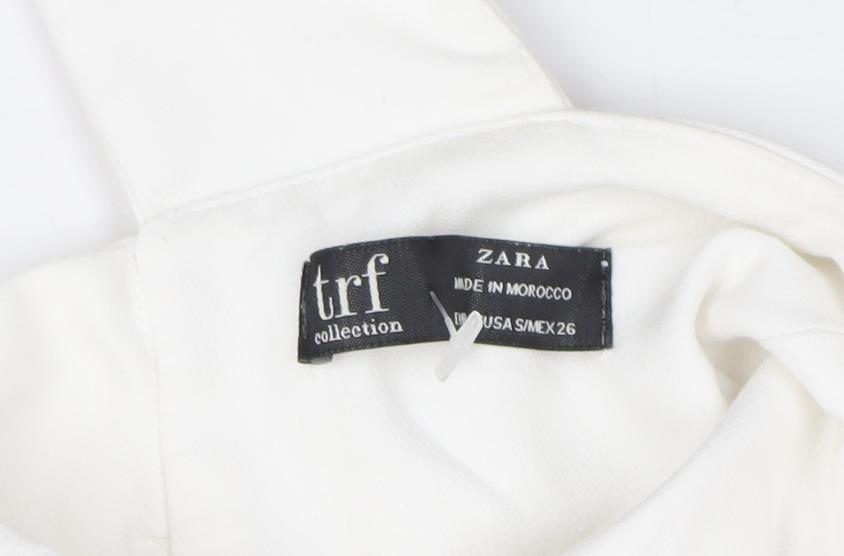 Zara Women’s White Fit & Flare Halter Dress Size 8