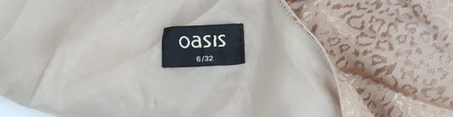 Oasis Beige One Shoulder Bodycon Dress Size 6