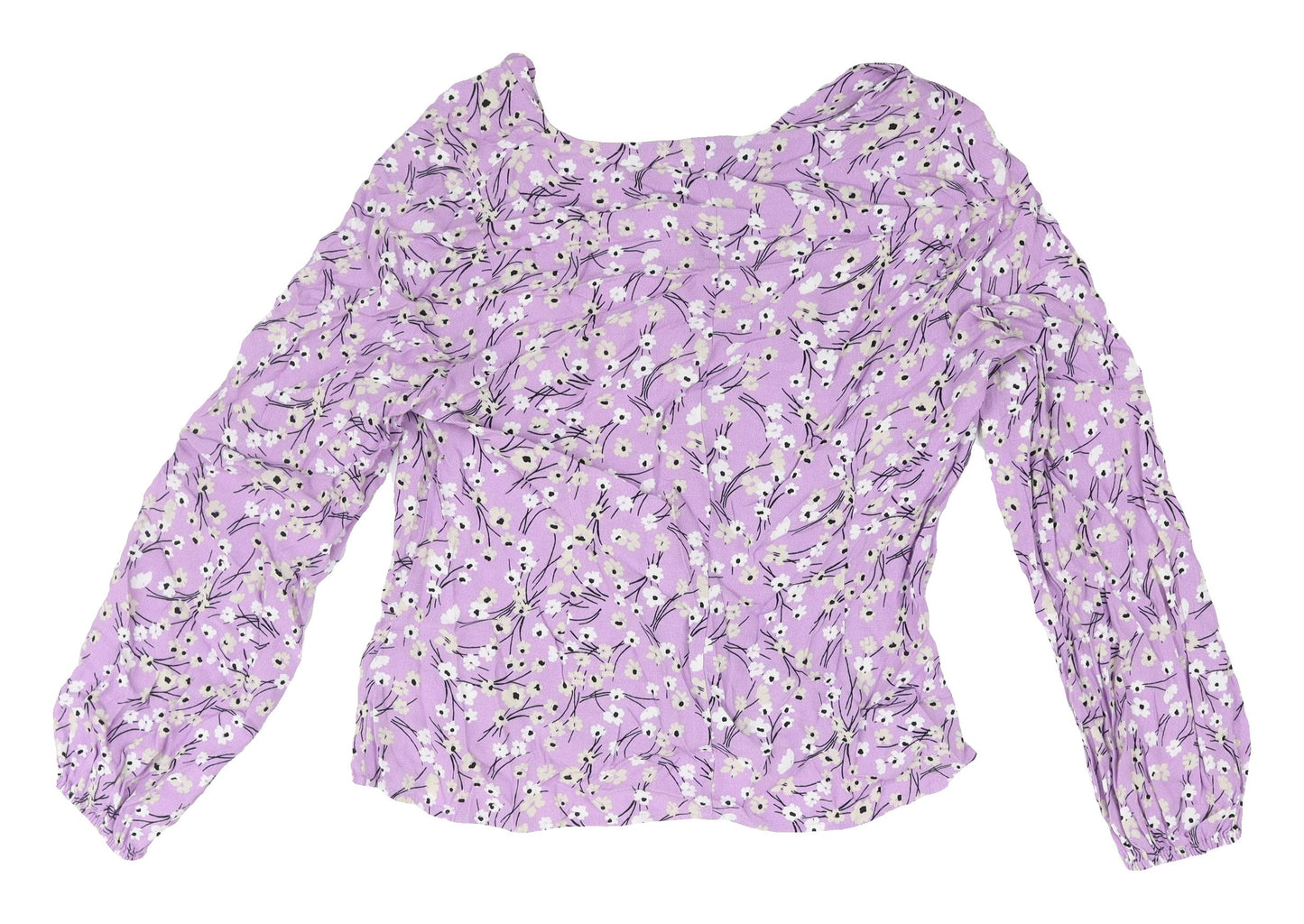 Marks and Spencer Women's Purple Floral Blouse Size 16