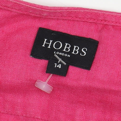 Hobbs Women Pink Blouse Size 14 Sleeveless Casual