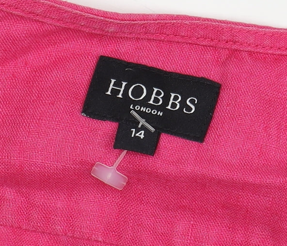 Hobbs Women Pink Blouse Size 14 Sleeveless Casual