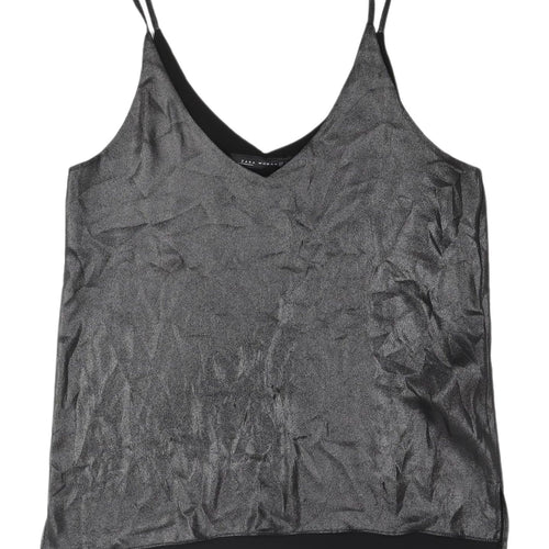 Zara Women's Black Camisole V-Neck Sleeveless Top S