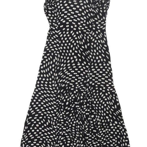 FEMME Women's Black Polka Dot Midi Dress Size 12