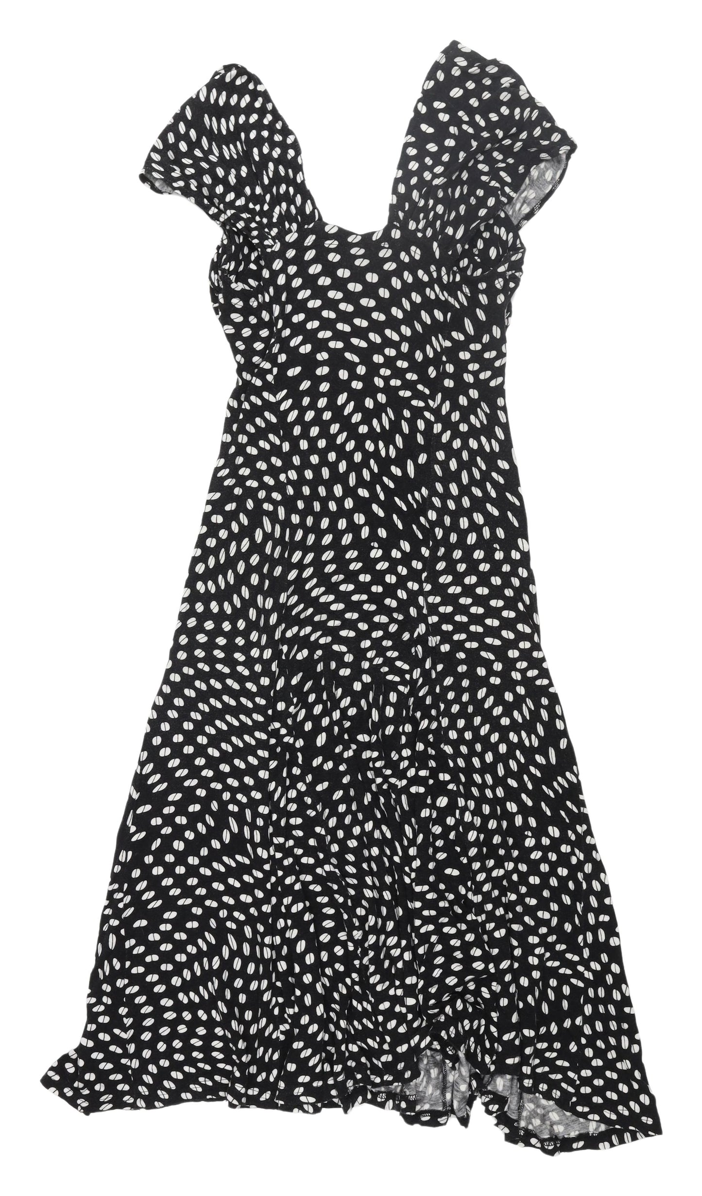 FEMME Women's Black Polka Dot Midi Dress Size 12