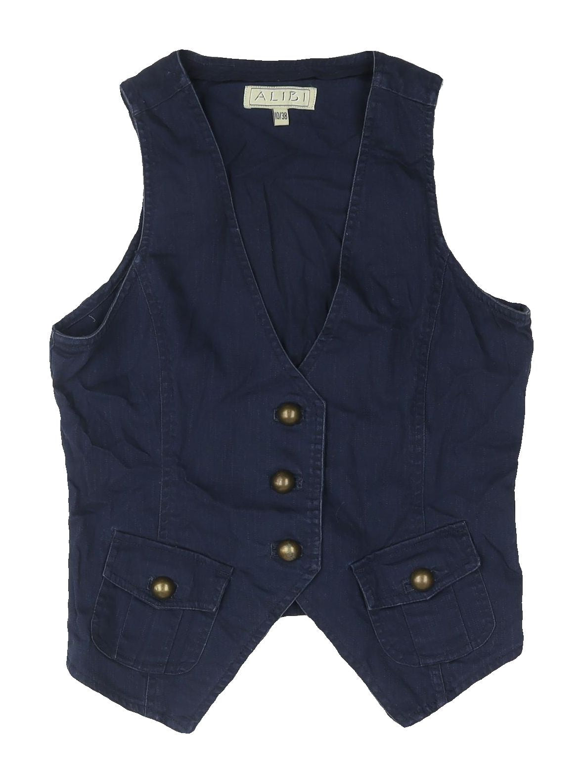 ALIBI Women's Blue Sleeveless Blouse, Size 10