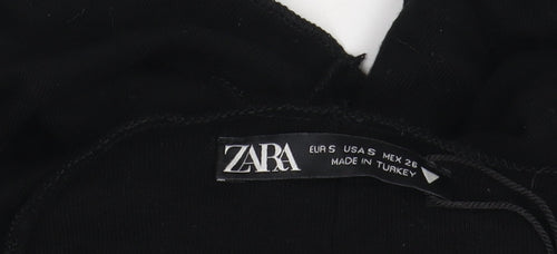 Zara Women's Black Cropped Long Sleeve T-Shirt