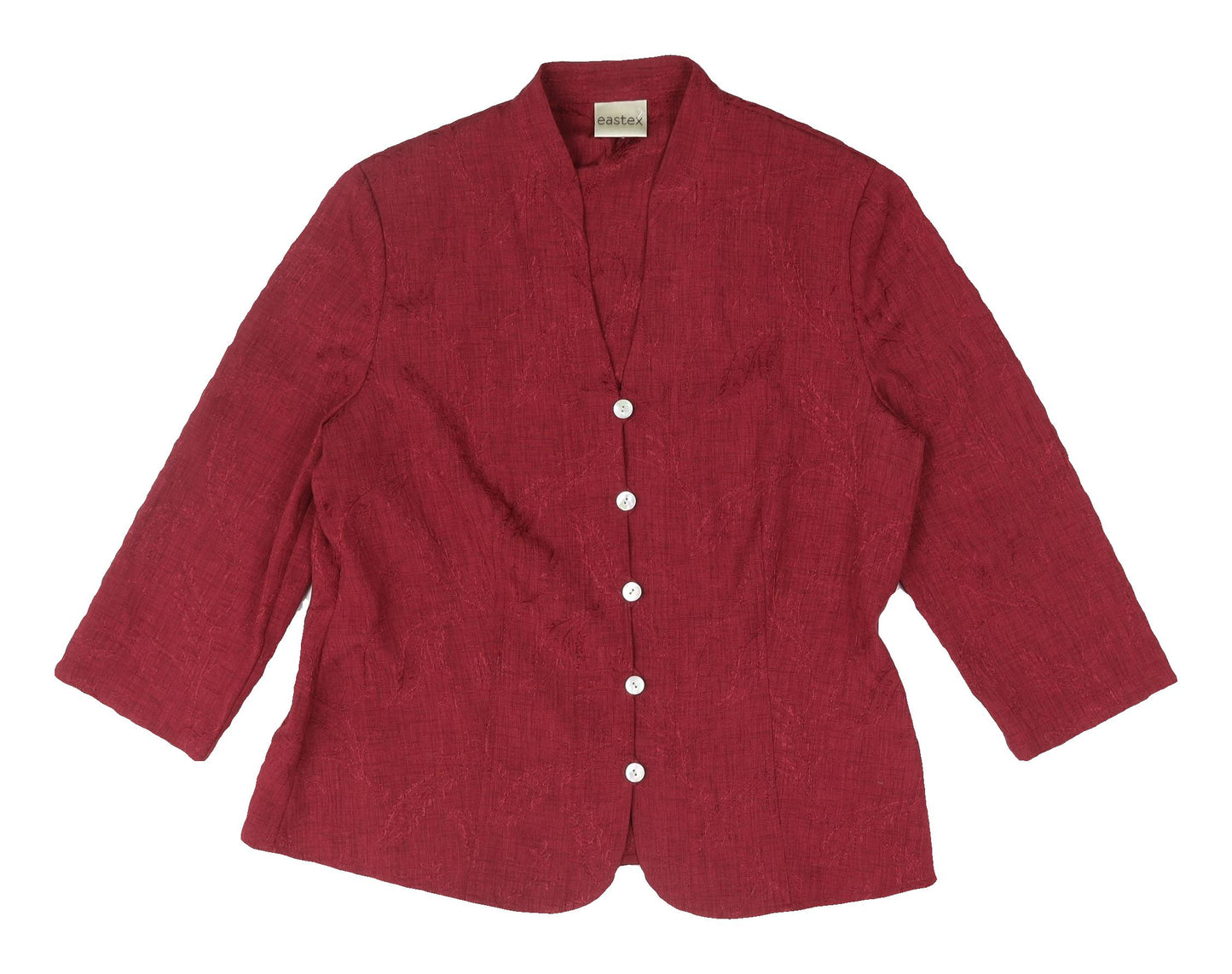 Eastex Women's Red Kimono Style Button-Up Top