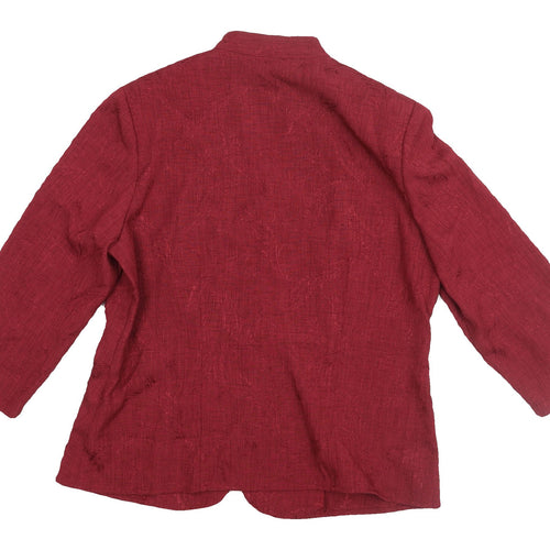 Eastex Women's Red Kimono Style Button-Up Top