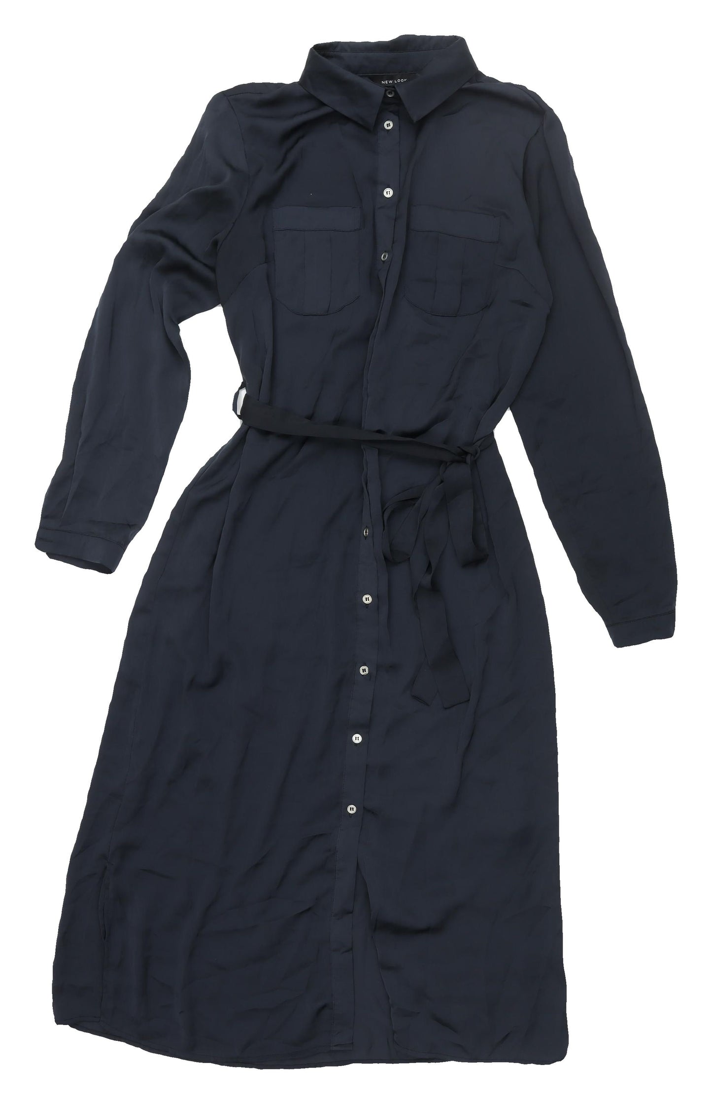 New Look Women's Black Collared Shirt Dress Size 14