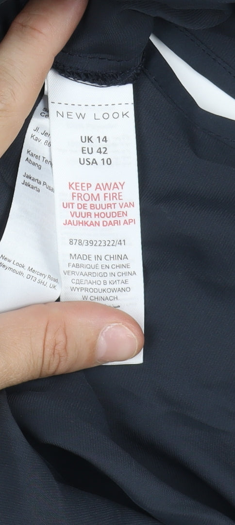 New Look Women's Black Collared Shirt Dress Size 14