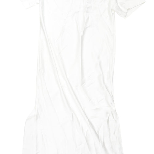 Zara Women's White Long T-Shirt Dress, Size S