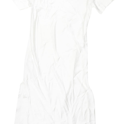 Zara Women's White Long T-Shirt Dress, Size S