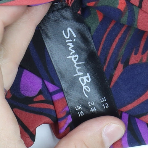Simply Be Multicoloured Women's Floral Dress, Size 16