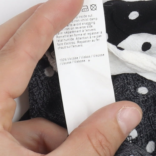 River Island Women's Black & White Polka Dot Wrap Blouse UK 14