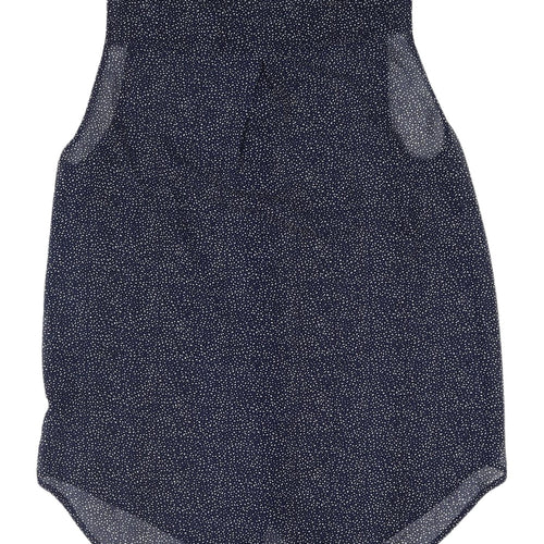 H&M Women's Blue Polka Dot Sleeveless Button-Up 10