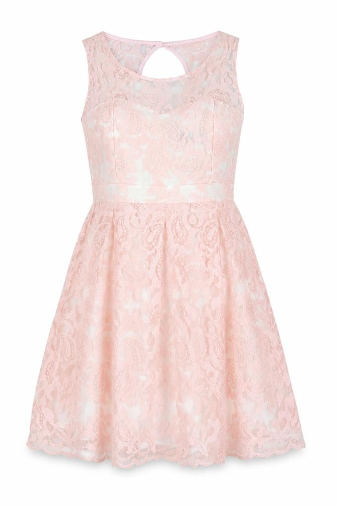 Forever 21 Pink Lace Dress, L, Sleeveless, Party/Wedding