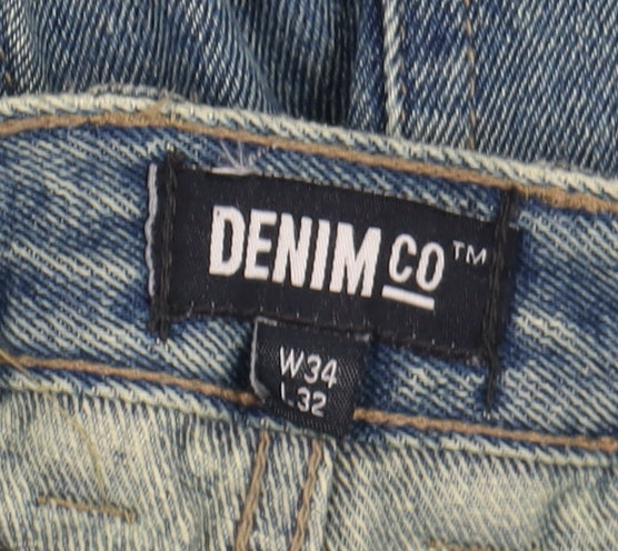 Denim Co Men's Blue Straight Jeans 34W 32L