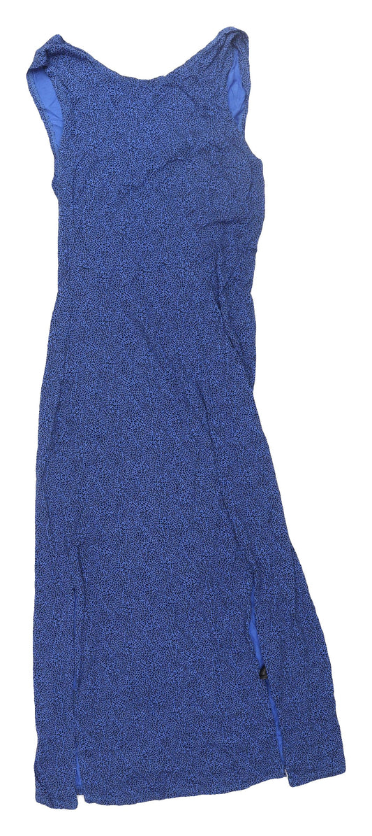 Whistles Women's Blue Midi Bodycon Dress Size 12