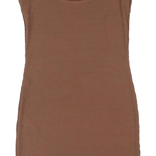 PrettyLittleThing Brown Bodycon Mini Dress UK 4