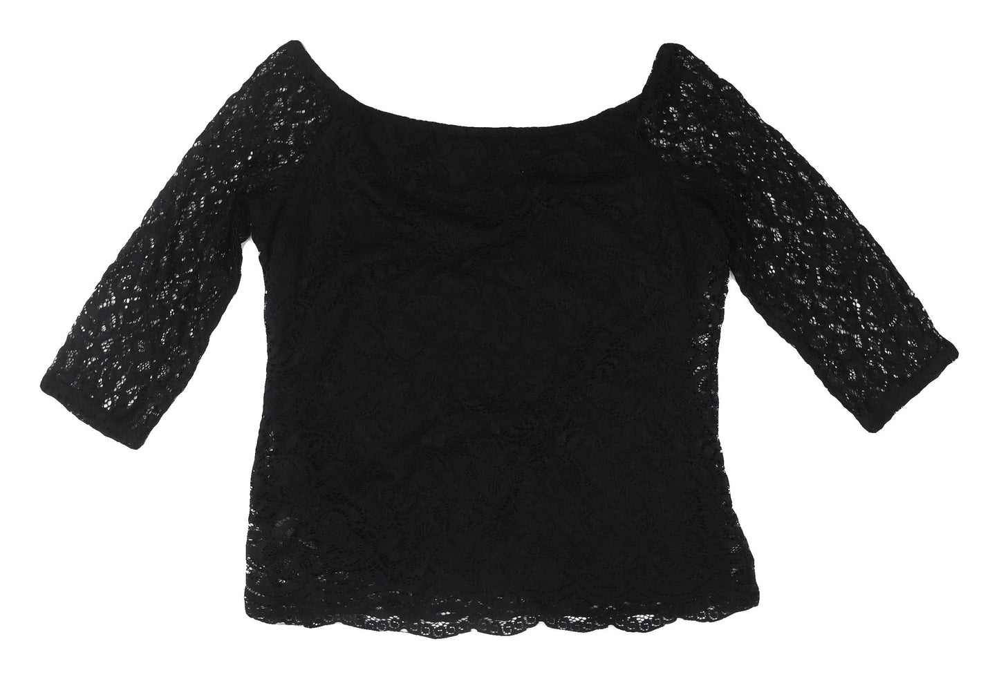 Dorothy Perkins Women's Black Sequin Lace Blouse Size 14