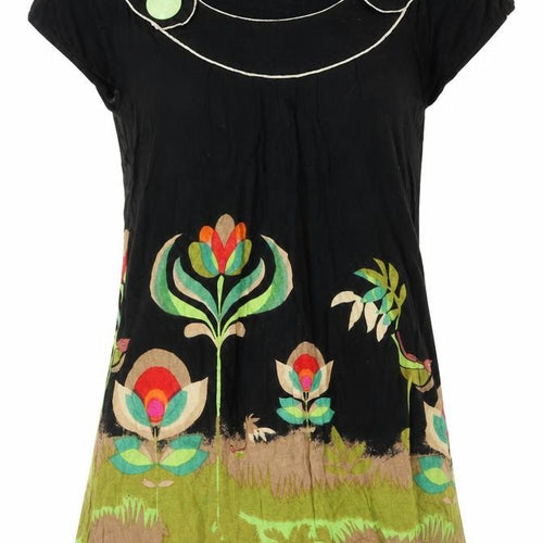 Mela Loves London Women's Black Floral Top M