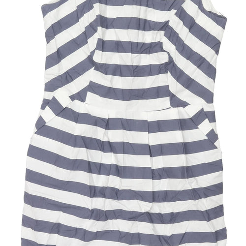 Dorothy Perkins Women's Grey Striped Sheath Dress Size 10