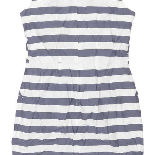 Dorothy Perkins Women's Grey Striped Sheath Dress Size 10