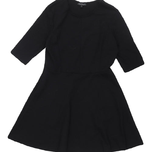 Topshop Women's Black Fit & Flare Dress Size 12