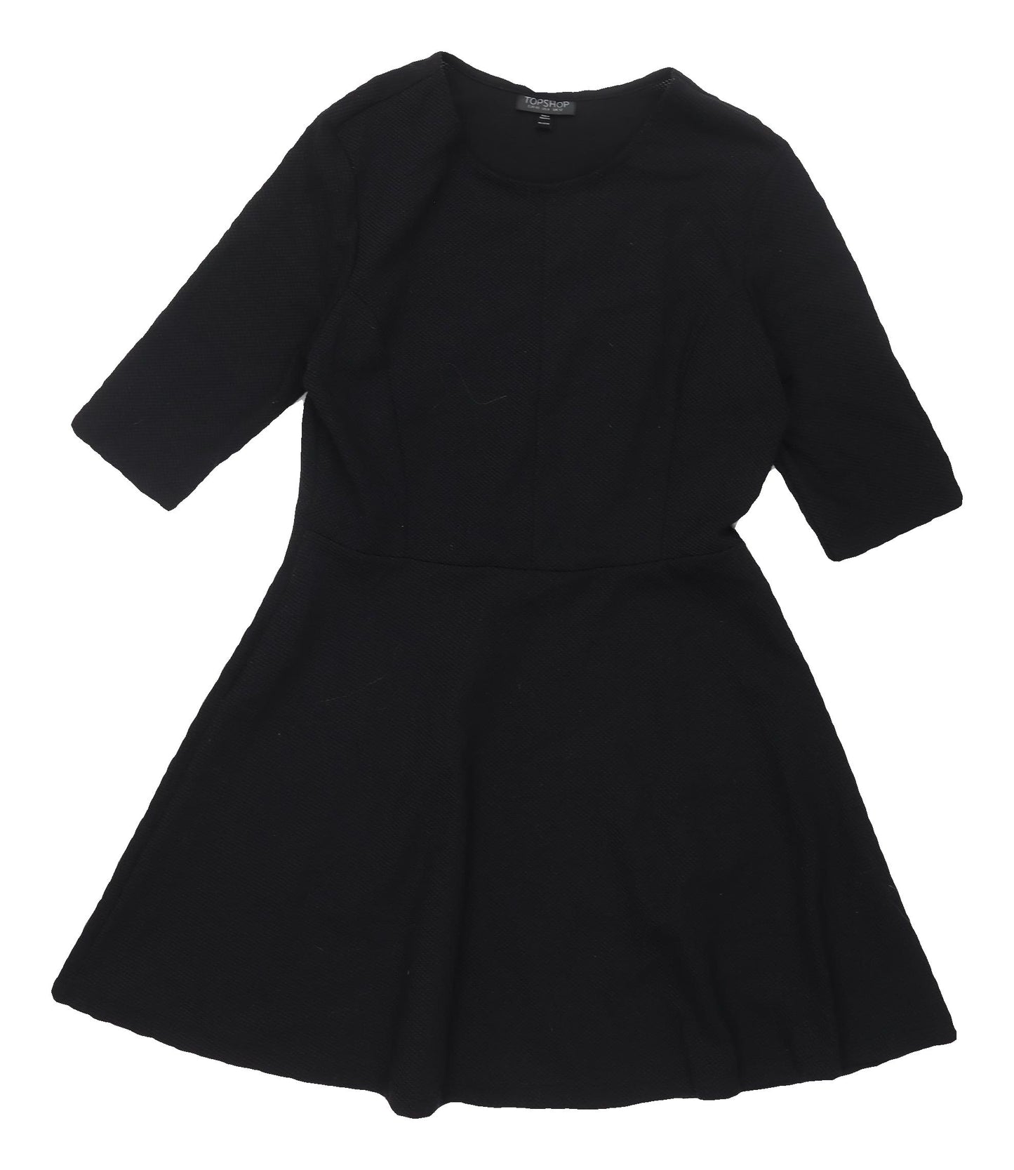 Topshop Women's Black Fit & Flare Dress Size 12