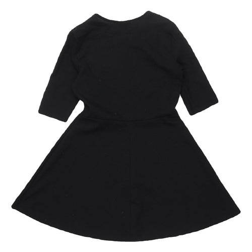 Topshop Women's Black Fit & Flare Dress Size 12