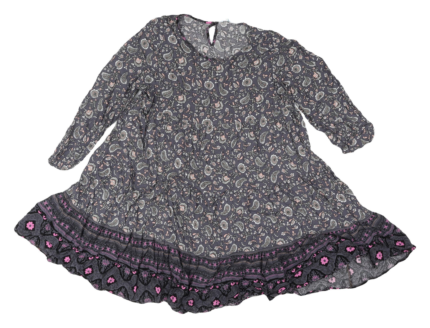 Blue Vanilla Women's Paisley A-Line Dress, M, Multicoloured