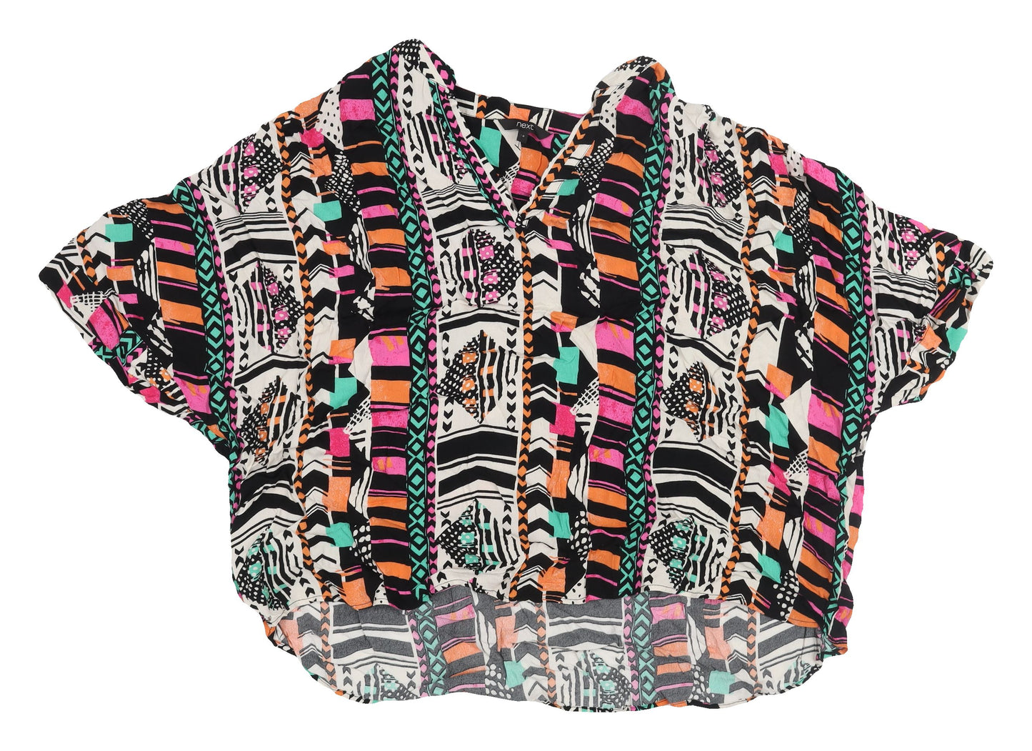 Next Women’s Multicoloured Cropped Geometric Blouse UK 20