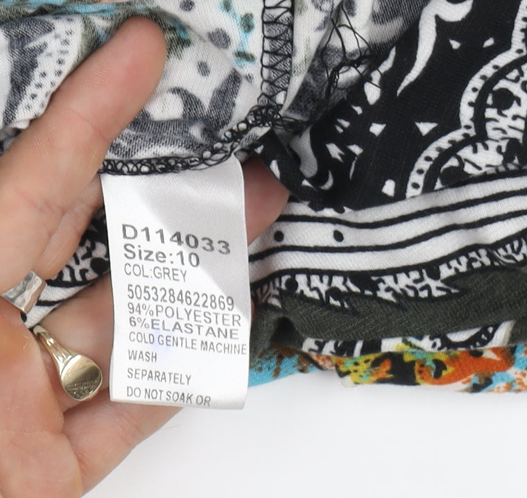 Stella Morgan Women's Grey Floral Paisley Dress Size 10