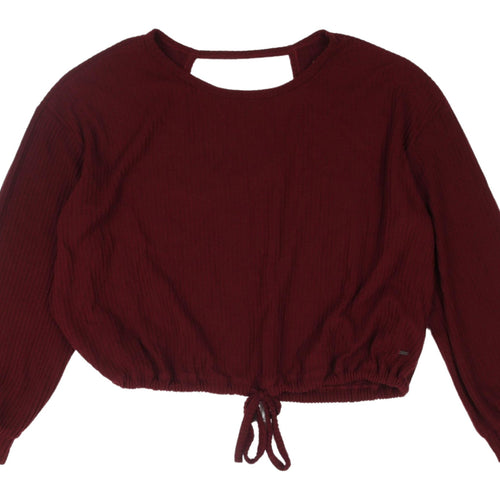 Hollister Women's Red Cropped Blouse, Size L