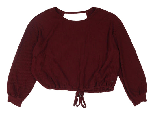 Hollister Women's Red Cropped Blouse, Size L