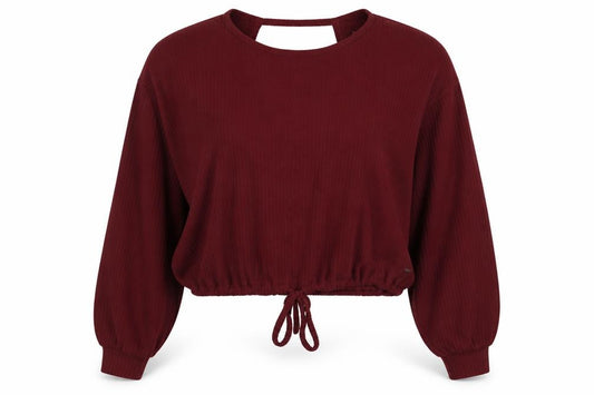 Front view of Hollister Women's Red Cropped Blouse, size L