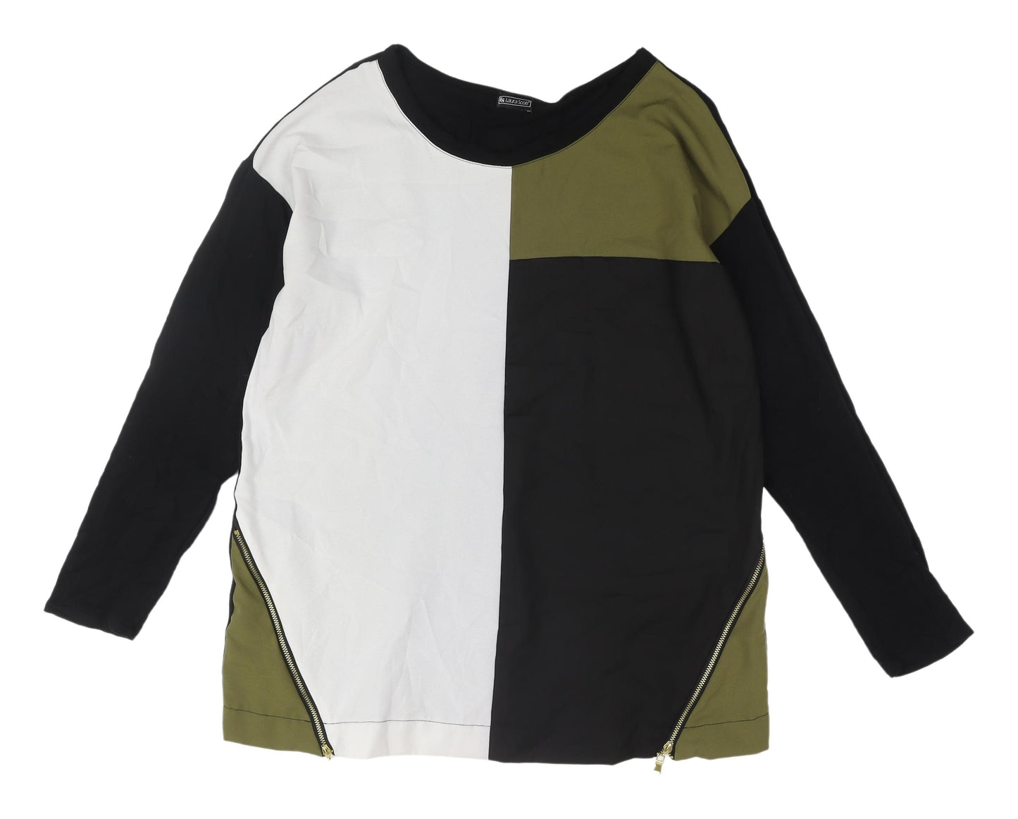 Laura Scott Women's Multicoloured Colourblock Top