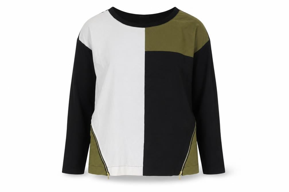 Front view of Laura Scott Women's Multicoloured Colourblock Top