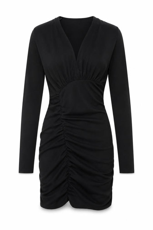 Front view of Zara Women's Black XS Bodycon Dress