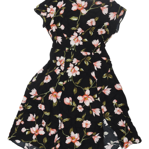 Dorothy Perkins Women's Black Floral Fit & Flare Dress