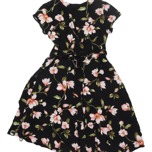 Dorothy Perkins Women's Black Floral Fit & Flare Dress