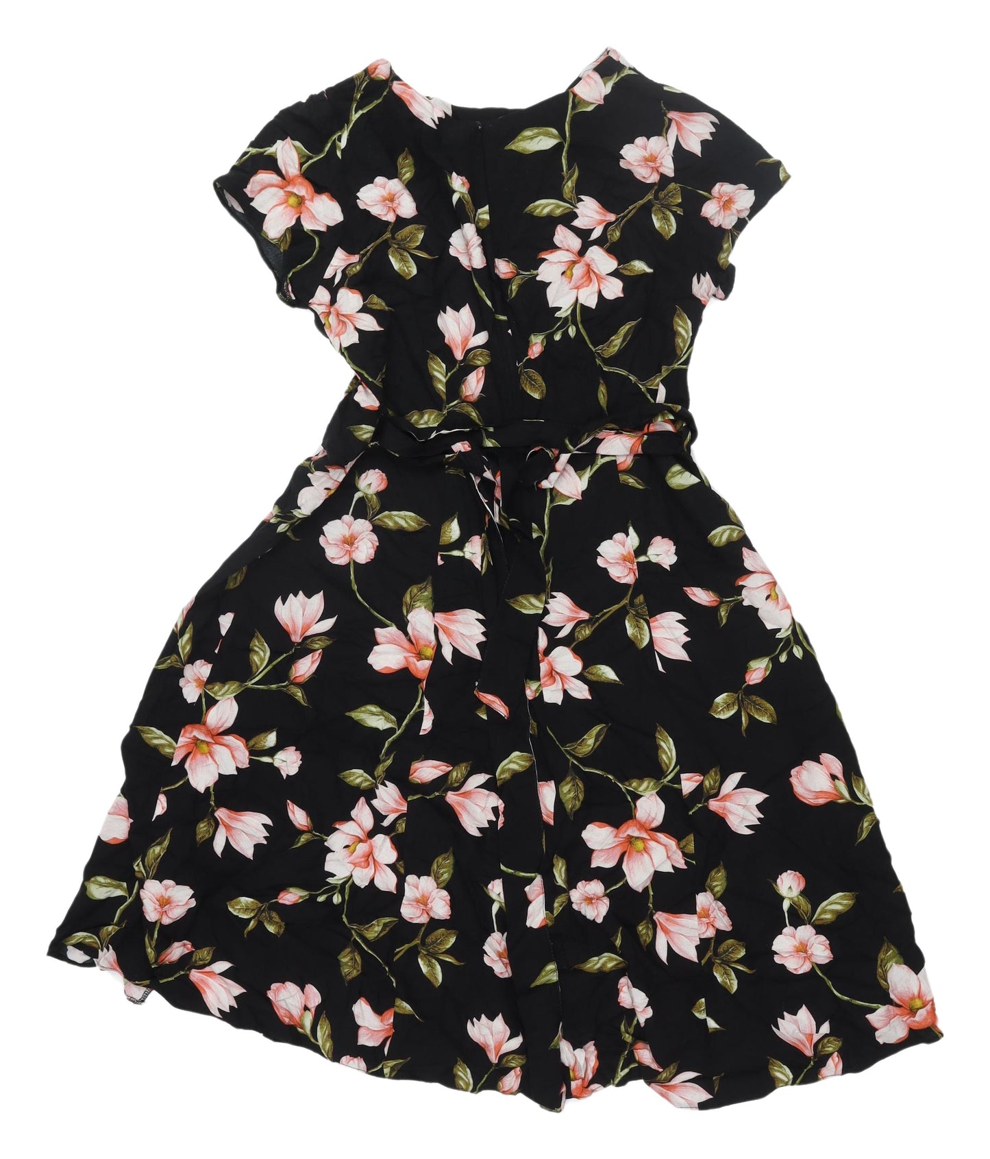 Dorothy Perkins Women's Black Floral Fit & Flare Dress