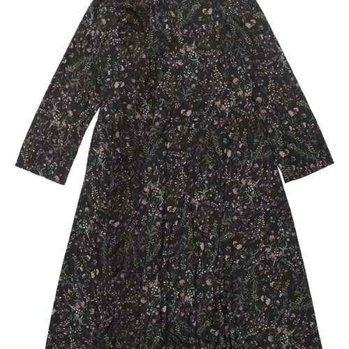 Modern Rarity Women's Black Floral Wrap Dress Size 8