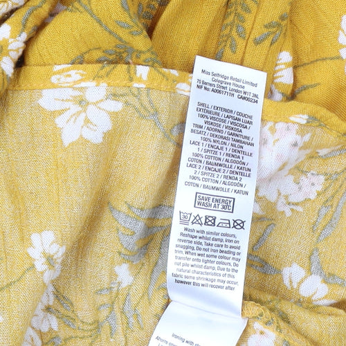 Miss Selfridge Women's Yellow Floral Off-Shoulder Dress