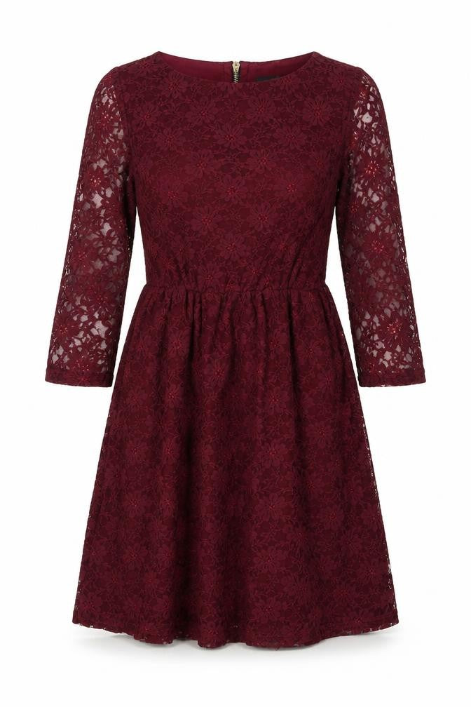 Rage Women's Red Lace Fit & Flare Knee Dress Size 8