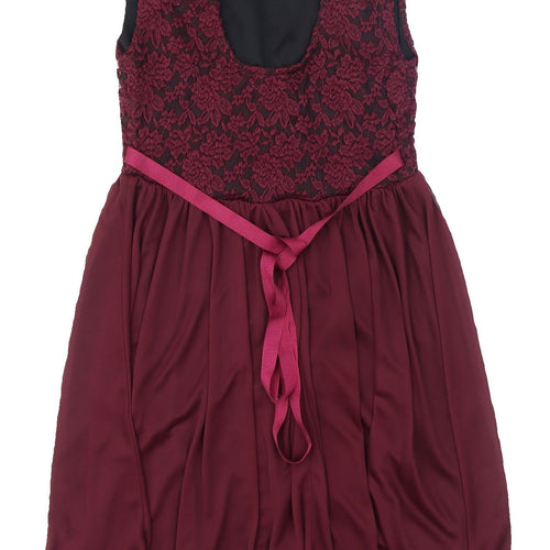 River Island Women's Red Lace A-Line Dress, Size 8